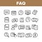 Faq Frequently Asked Questions Icons Set Vector