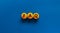 FAQ, frequently asked questions symbol. Orange table tennis balls with word `FAQ, frequently asked questions`. Beautiful blue