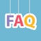 FAQ Frequently Asked Questions written with hanging letters