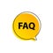 Faq help flat design icon. Query frequently question speech vector information symbol