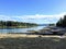 A far away view of Nanaimo, British Columbia, Canada from the be