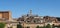 Far away view of Siena cathedral, view from the outside walls