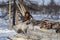 Far north of Yamal, tundra, pasture nord reindeers, closeup portrait of Nenets at age, close-up portrait of Nenets in national