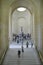 Far view of Nike of Samothrace, interior of the Louvre Museum, Paris, France