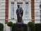 Faraday monument in Savoy Place in London