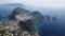 Faraglioni and Capri coastline from Mt Solaro, drone viewpoint