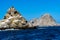 Farallon islands rock in the shape of a troll.