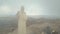 Faraya Mountain and Saint Charbel Statue drone view in a cloudy day