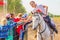 Farewell of the group of dzhigitovka with the audience. Equestrian festival in the Samara region