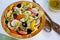 Farfalle with blue cheese salad