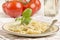 Farfalle with grated parmesan cheese