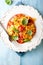 Farfalle pasta with cherry tomatoes and parmesan