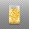 Farfalle pasta pack in clear plastic bag - isolated realistic mockup