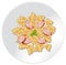 Farfalle Pasta with Sausage on Dish