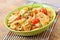 Farfalle pasta with seafood