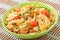 Farfalle pasta with seafood