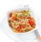 Farfalle pasta with seafood