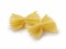 Farfalle placed on a white background