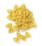 Farfalle placed on a white background