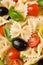 Farfalle salad closeup