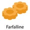 Farfalline pasta icon, isometric style