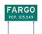 Fargo green road sign