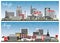 Fargo North Dakota and Raleigh North Carolina City Skyline Set