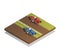 Farm Agricultural Machinery Isometric Composition