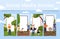 Farm agriculture harvest assembling post social media stories with copy space set vector