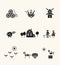 Farm and agriculture life icons.