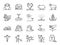 Farm and agriculture line icon set. Included the icons as farmer, cultivation, plant, crop, livestock, cattle, farm, barn and more