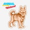 Farm animal guard dog in sketch style on colorful sticker. on transparent background