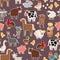 Farm animal and pets stickers pattern