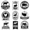 Farm animal vintage meat, butcher shop vector logos, badges, labels