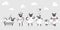Farm animals. Family of cute sheeps. Illustration for children. Funny cartoon characters. Everyday behaviours.