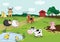 Farm animals illustration animals voices sounds for children wallpaper book decor