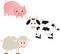 Farm Animals Illustrations, Cow Illustration, Pig Illustration, Sheep Illustration