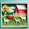 Farm animals made of paper, traditional papercut paper crafted handmade decoration children illustration