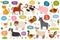 Farm animals saying sounds like moo, oink, baa, cluck and others. How do they say poster
