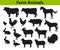 Farm animals silhouettes collection