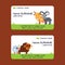 Farm animals vector business-card set domestic farming characters cow sheep goat cattle farmer animals illustration