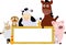 Farm animals and wood banner