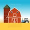 Farm banner with tractor