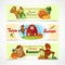 Farm banners set vector design illustration