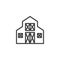 Farm barn line icon