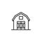 Farm barn, warehouse line icon