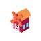 Farm barn windmill rural isometric icon