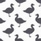 Farm bird silhouette seamless pattern. Goose meat