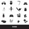 Farm black simple icons set vector