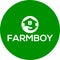 Farm boy vector logo or icon, green background farm boy logo